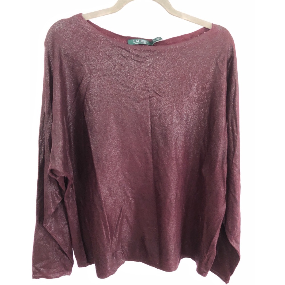 Ralph Lauren Women’s Purple Knit Boatneck Sweater